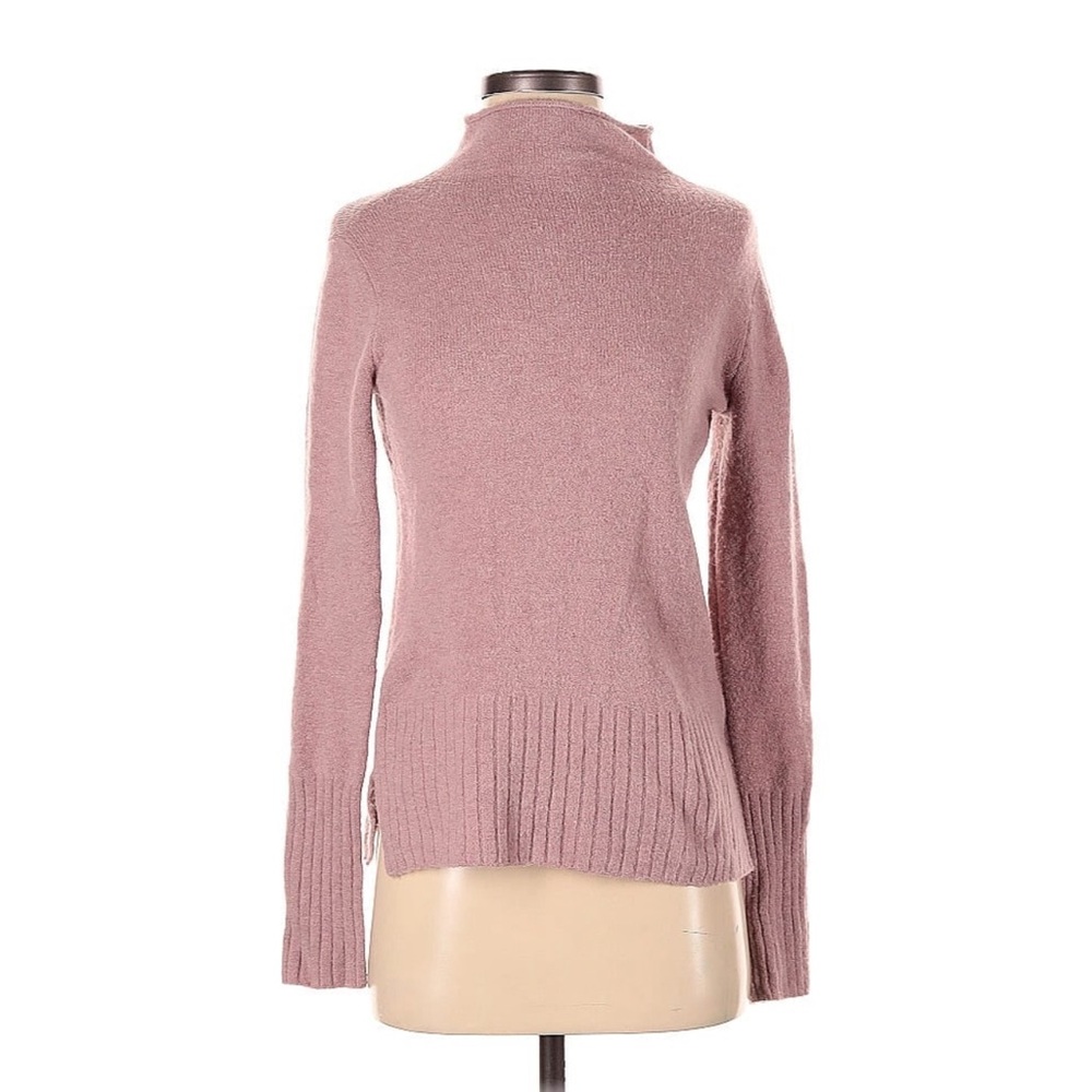 Madewell Pink Wool Turtleneck Sweater